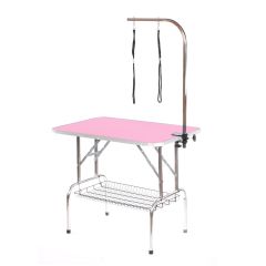 Pedigroom Large Staineless Steel Portable Dog Grooming Table Pink
