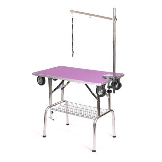 Pedigroom Grooming Table With Wheels Purple